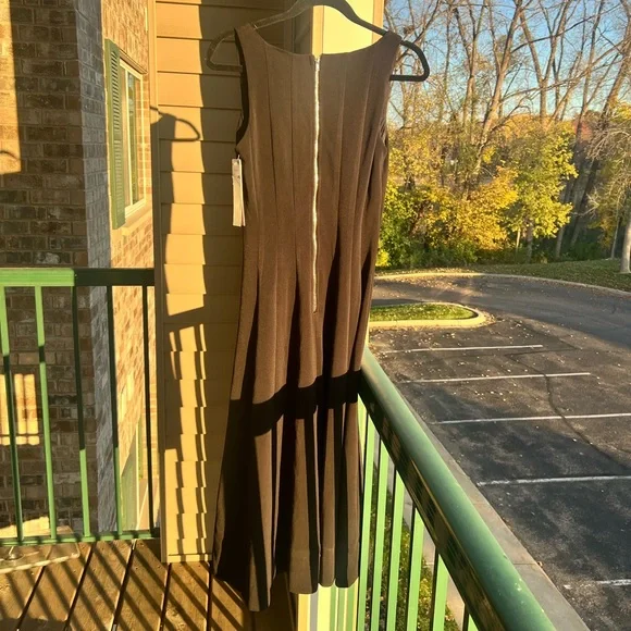 🆕AQUA Midi Dress Classic Office Soft Little Black Dress Bloomingdale’s Office - Picture 5 of 15